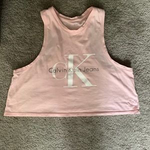 Pink Calvin Klein crop top